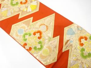 アンティーク　松皮菱に華紋織り出し袋帯（材料）